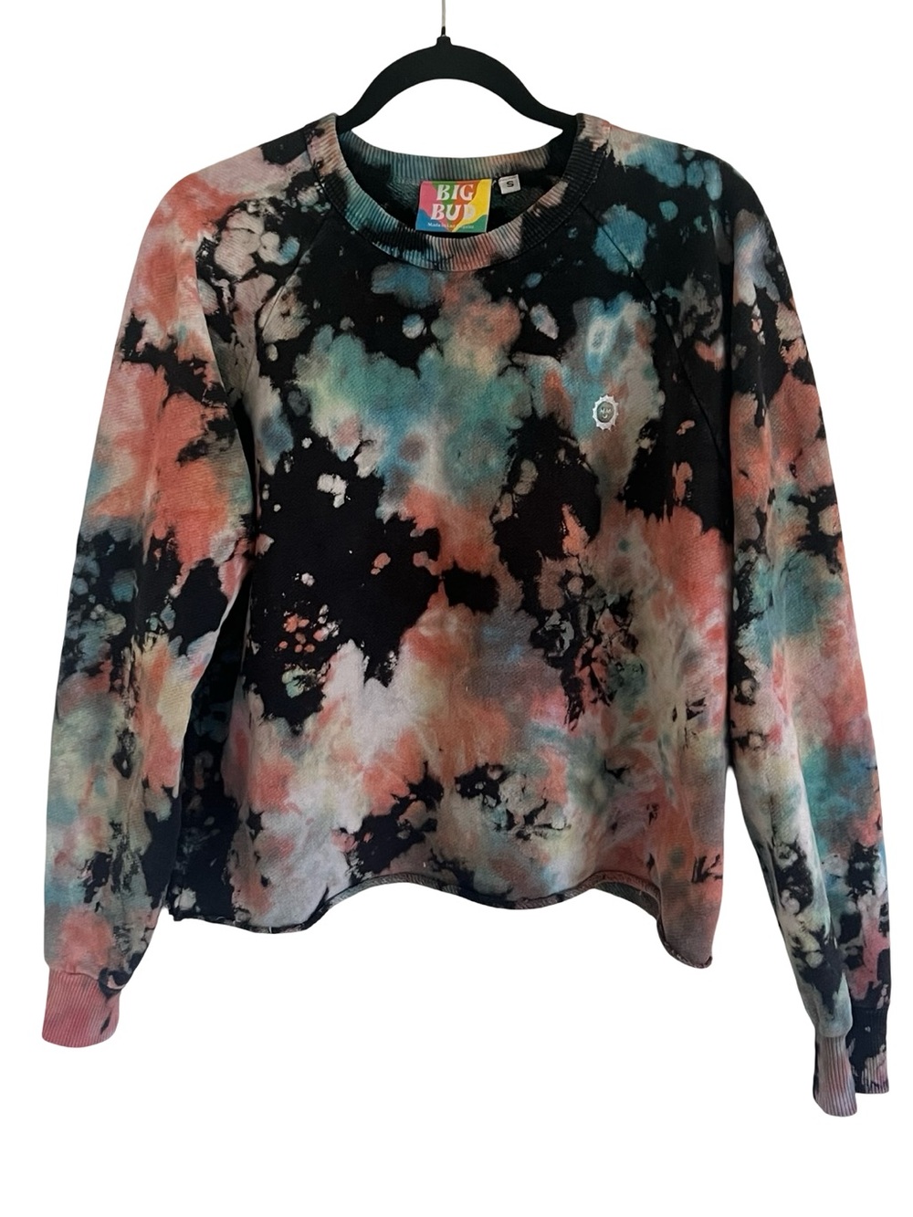 Big Bud Press Black Colorful Tie Dye Magic Waters Sweatshirt Small